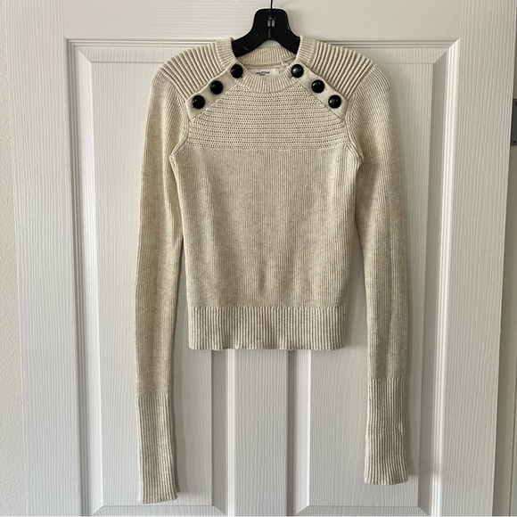 Isabel Marant Etoile Koyle Sweater - Heathered Ivory - Size 34 - Picture 2 of 12